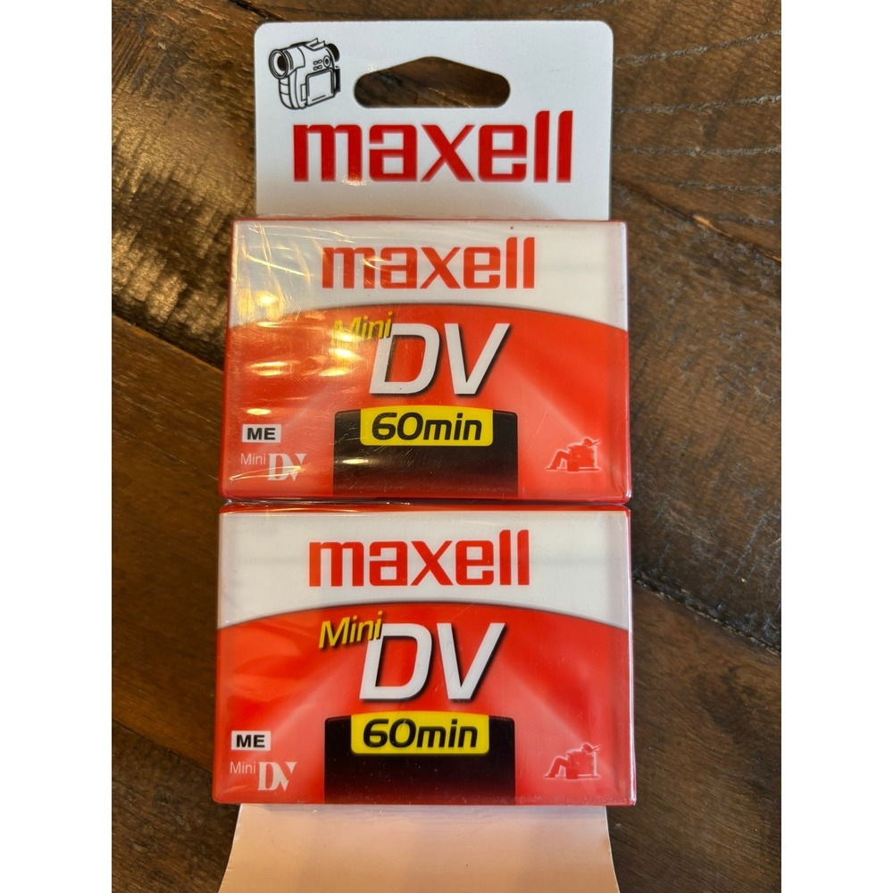 Maxell Mini DV Cassettes 2 Pack 60min Red Metal Evaporate Digital Video Tapes